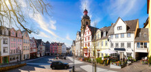 Panoramic View To The Beautiful Old Town And Church Maria Himmelfahrt In Hachenburg, Westerwald, Germany