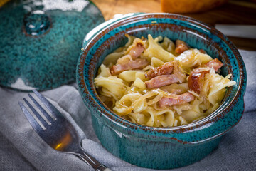 Poster - Pasta with sauerkraut and sausage.