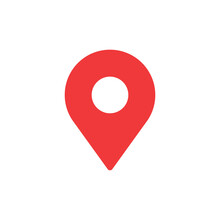 Map Pointer Icon. GPS Location Sign Symbol In Red. Vector EPS 10
