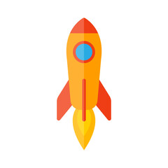 Wall Mural - rocket flat style icon isolated on white background. vector eps 10