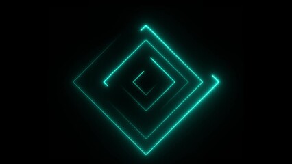 Poster - Abstract seamless loop neon square. Blue neon square hi-tech motion background seamless loop. Video 3D animation