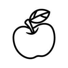 Vector Apple Icon, Simple Fruit Logo, Isolated