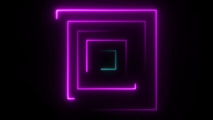 Poster - Abstract seamless loop neon square. Blue and purple neon square hi-tech motion background seamless loop. Video 3D animation