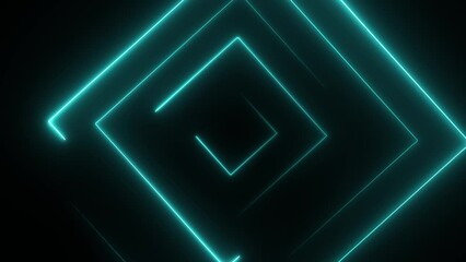 Poster - Abstract seamless loop neon square. Blue neon square hi-tech motion background seamless loop. Video 3D animation