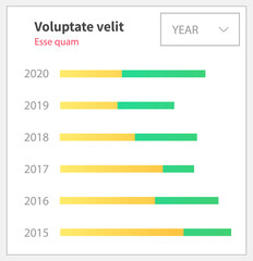 Poster - infographic chart vector template. annual statistics curve graph design. market data diagrams. graph