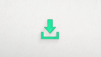 Leinwandbilder - Download icon with color drawing effect. Doodle animation. 4K