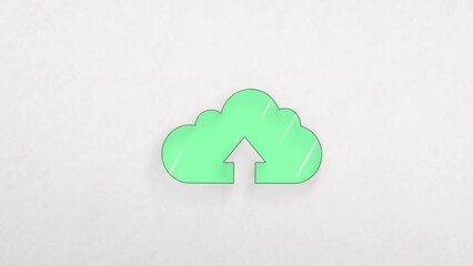 Aufkleber - Cloud upload icon with color drawing effect. Doodle animation. 4K