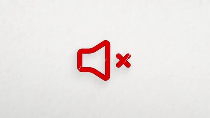 Poster - Speaker mute icon with color drawing effect. Doodle animation. 4K
