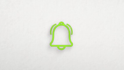 Fototapete - Bell icon with color drawing effect. Doodle animation. 4K