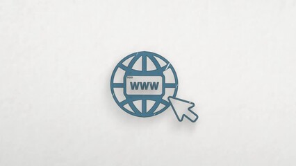 Poster - World wide web concept globe icon with color drawing effect. Doodle animation. 4K