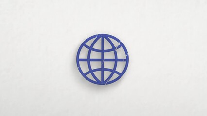 Poster - Globe icon with color drawing effect. Doodle animation. 4K