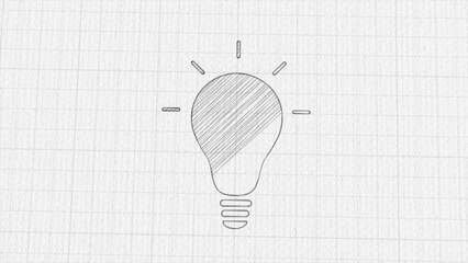 Aufkleber - Light lamp icon with color drawing effect. Doodle animation. 4K