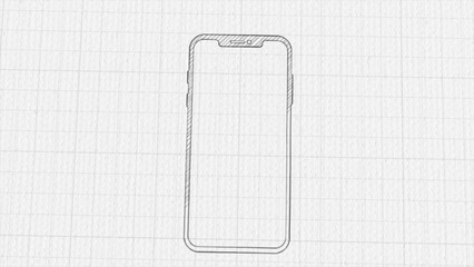 Aufkleber - Phone icon with color drawing effect. Doodle animation. 4K