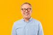 © Prostock-studio - Portrait of smiling mature man in glasses posing at studio