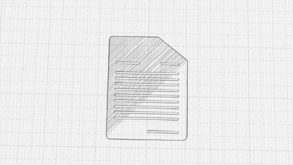 Aufkleber - Document icon with color drawing effect. Doodle animation. 4K