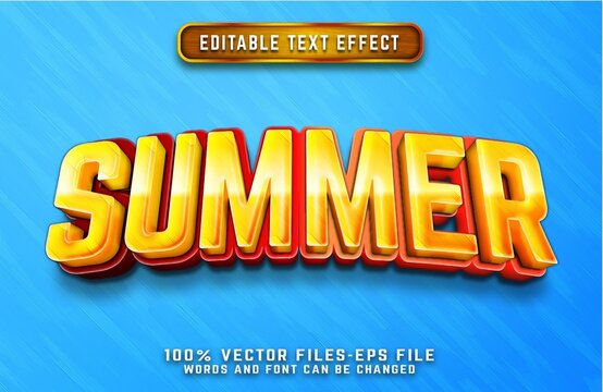 summer 3d cartoon text effect premium vectors