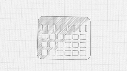 Aufkleber - Calendar icon with color drawing effect. Doodle animation. 4K