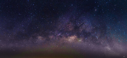 Wall Mural - landscape with milky way galaxy. night sky with stars