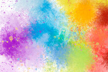 Abstract Watercolor Hand Drawn Colorful Bright Stain For Party Card, Wallpaper, Background