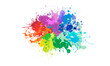 Leinwandbild Motiv Splashing colorful watercolor colors on paper to create a background texture