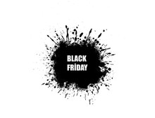 Black Friday Sale Concept. White Black Friday Wording On Drop Of Black Color.