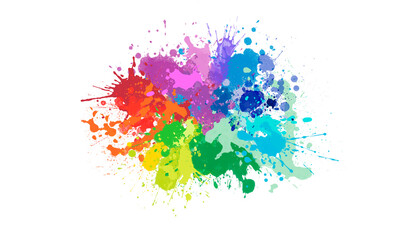 Splashing colorful watercolor colors on paper to create a background texture