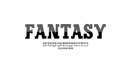 Aufkleber - Trendy black font, bold slab serif alphabet