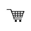  pixel Shopping cart icon vector  pixel art basket for 8 bit game