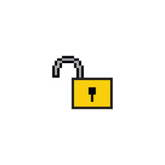 Poster -  pixel lock icon vector  pixel art for 8 bit game