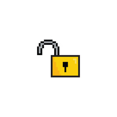Poster -  pixel lock icon vector  pixel art for 8 bit game