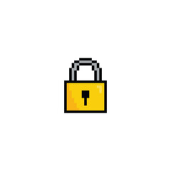 Poster -  pixel lock icon vector  pixel art for 8 bit game