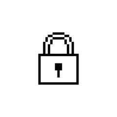 Poster -  pixel lock icon vector  pixel art for 8 bit game