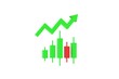 © Jakkgrit - 3d green candlestick chart financial success and growth concept 3d illustration