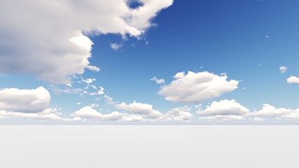 Blue sky and cloud. 3D illustration. 3D rendering.