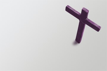 Sticker - Wooden Christian Cross. Concept  Holy Week, Palm Sunday and Good Friday.