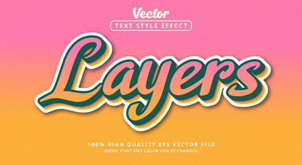 Poster - Editable text effect, Layers text with vintage color style