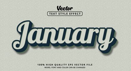 Poster - Editable text effects, January text in modern color style and elegant