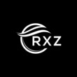 RYZ letter logo design on black background. RYZ creative initials letter logo concept. RYZ letter design. 