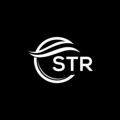 STR letter logo design on black background. STR  creative initials letter logo concept. STR letter design.
