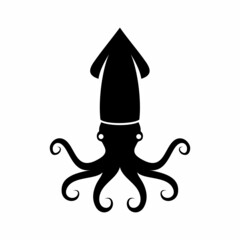 Poster - black squid vector logo