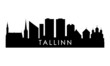 Tallinn skyline silhouette. Black Tallinn city design isolated on white background.