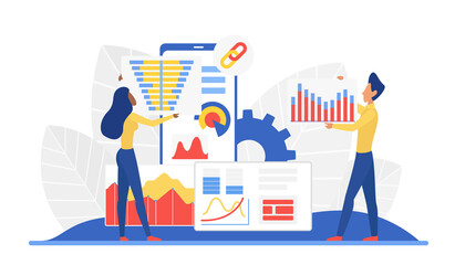 Poster - Social media analytics collecting data process. Tracking conversations and measuring marketing campaigns