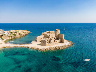 Wall Mural - Le Castella, Calabria, Italy. Aerial drone view.