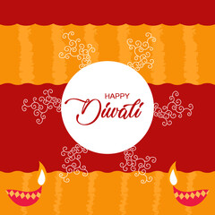 Wall Mural - Happy Diwali Greeting Card Design, Banner Design