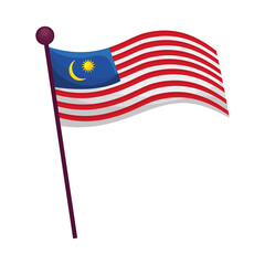 Sticker - malaysia flag in pole