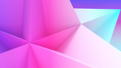 Wall Mural - Abstract background with a hexagonal triangle structure in blue and light purple., geometric background, 3d rendering