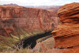Fototapeta Mapy - Horseshoe Bend in Colorado River near Glen Canyon United States and Grand Canyon Arizona