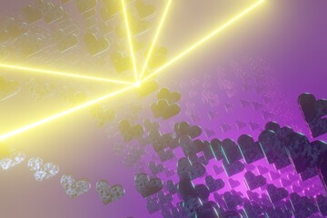 Aufkleber - 3d heart on background. heart icon, like and love 3d render illustration