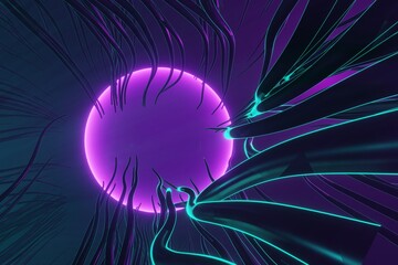 Aufkleber - Abstract speed background. Centric motion of star trails. Starburst dynamic lines or rays. 3D rendering.