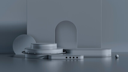 Wall Mural - Creative drawing of 3D simulation scene product stand